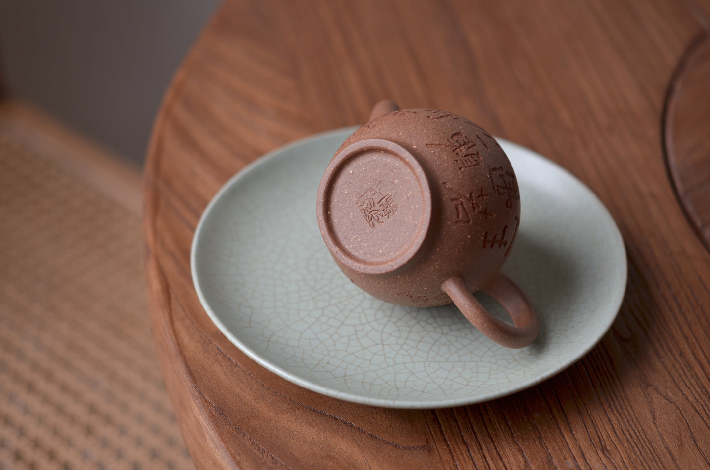 Ju Lun Zhu (160ml) Grainy Duan Ni Yixing Teapot with Engraving