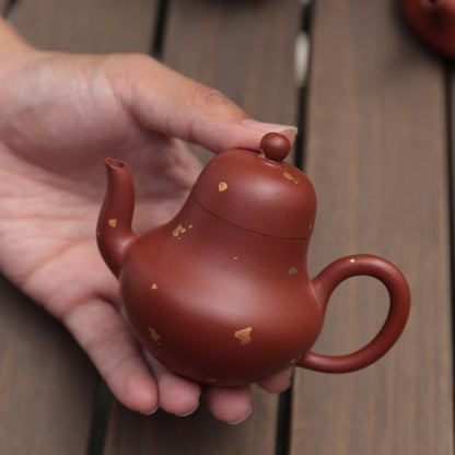 Gold Splashed Si Ting (120ml) Xiao Mei Yao Zhu Ni Yixing Teapot
