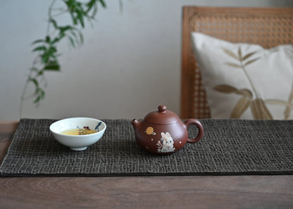 Wen Dan (150ml) Zhongcaoqing Yixing Teapot with Bunny Mud Painting