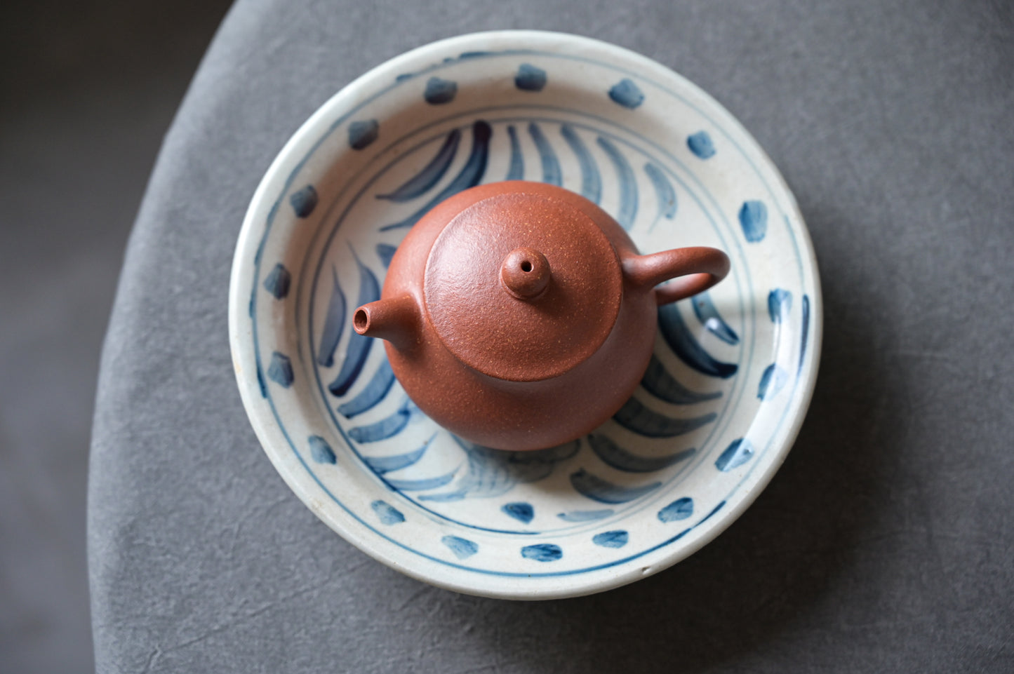 Pan Hu (130ml) Red Jiang Po Ni Clay Yixing Teapot