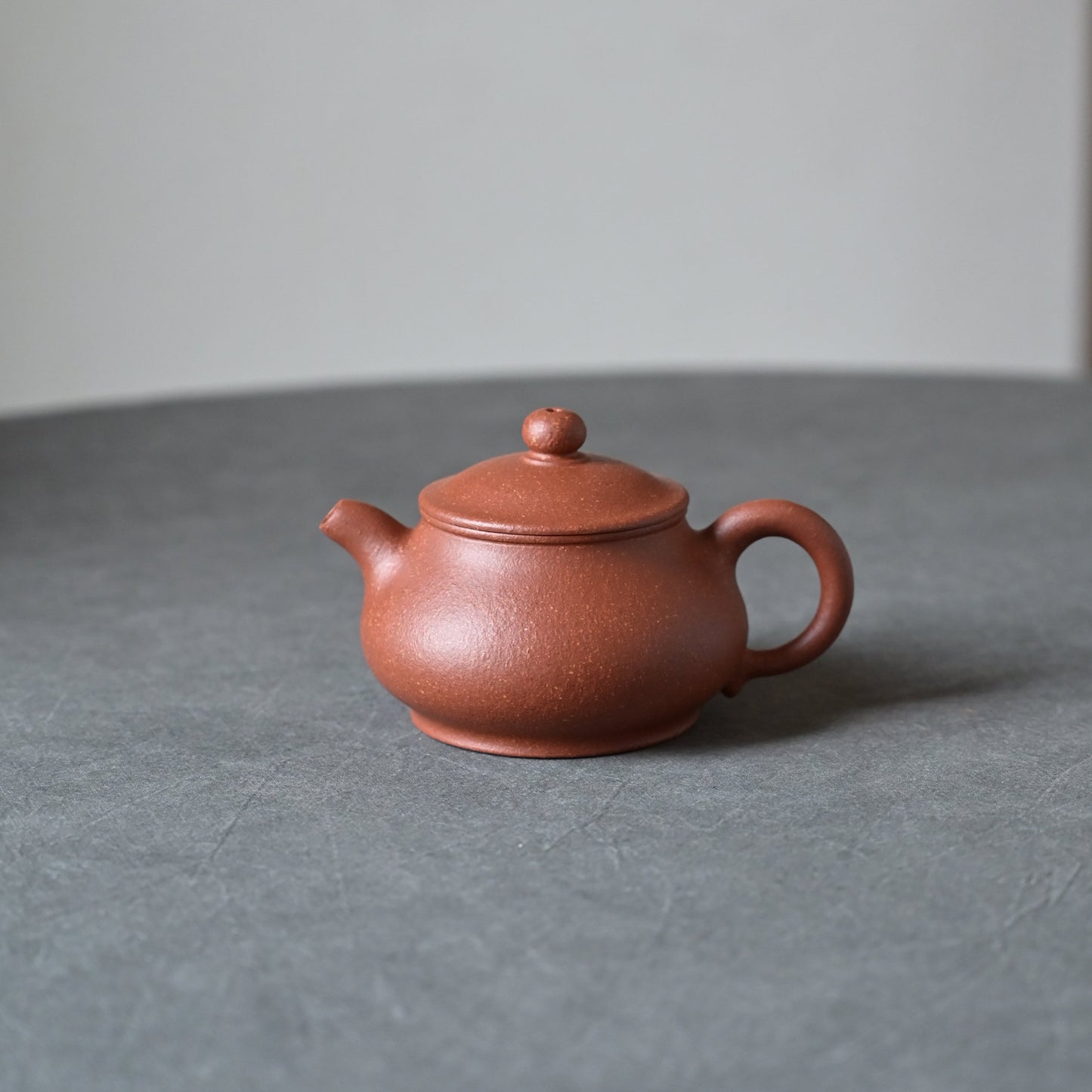 Pan Hu (130ml) Red Jiang Po Ni Clay Yixing Teapot