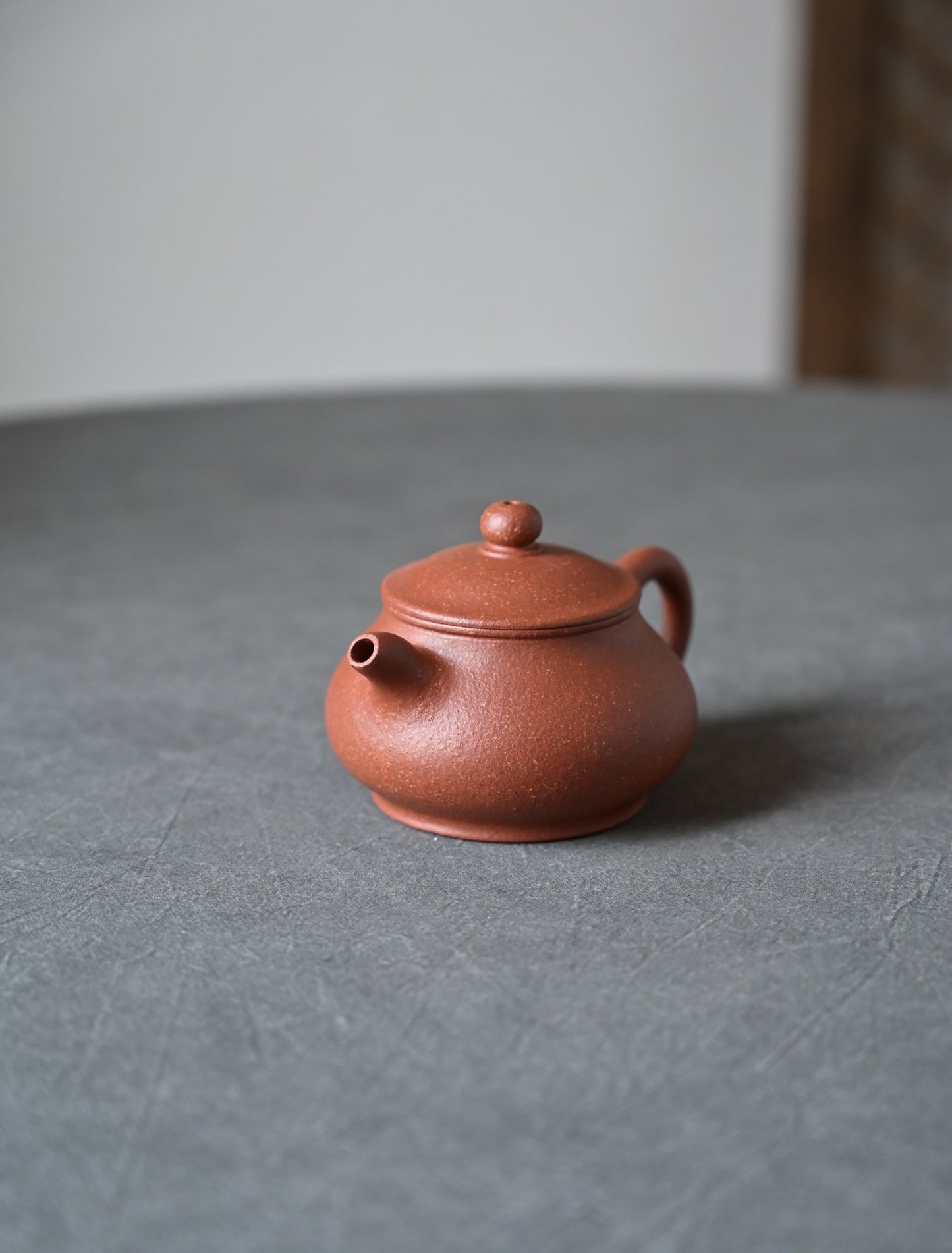 Pan Hu (130ml) Red Jiang Po Ni Clay Yixing Teapot