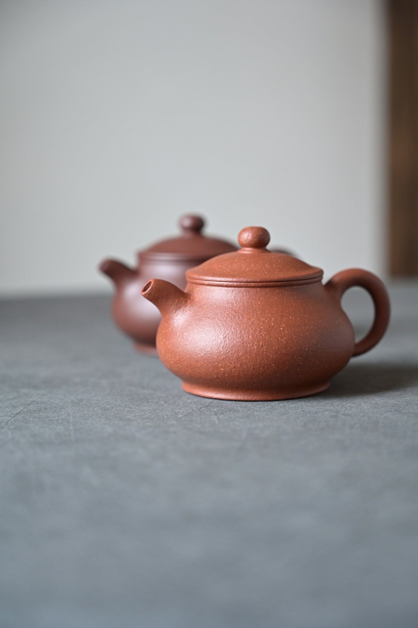 Pan Hu (130ml) Red Jiang Po Ni Clay Yixing Teapot