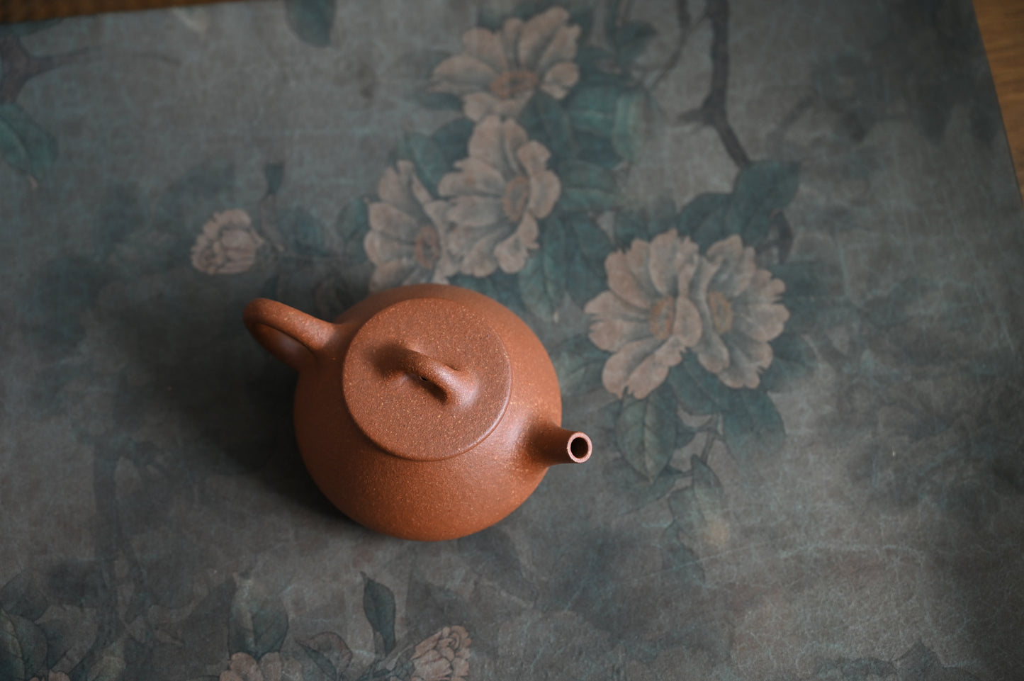 Flat Lid Shi Piao(150 ml) Red Jiang Po Ni Clay Yixing Teapot